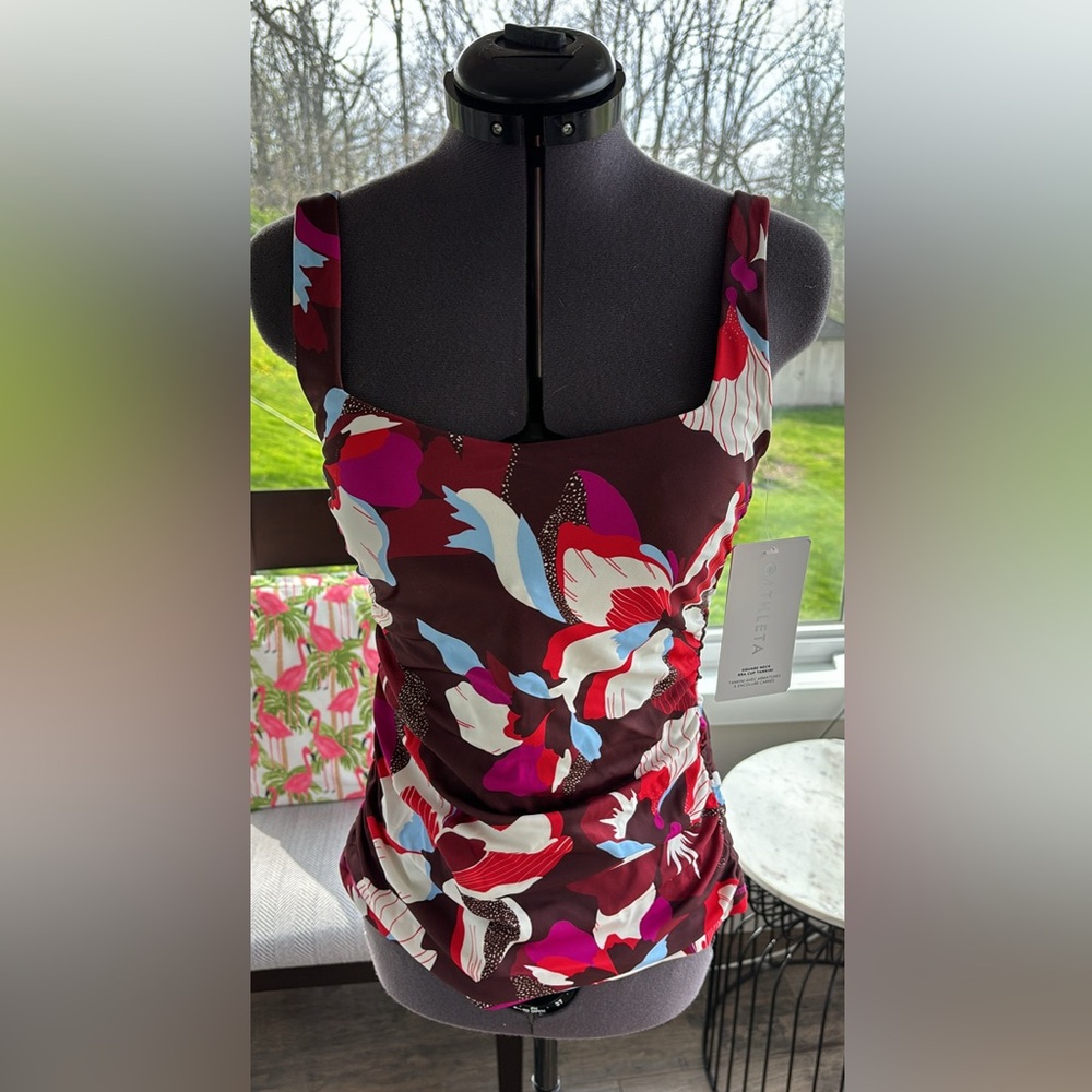 Athleta new with tag Square Neck Bra Cup tankini 34 B/C